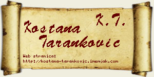 Koštana Taranković vizit kartica